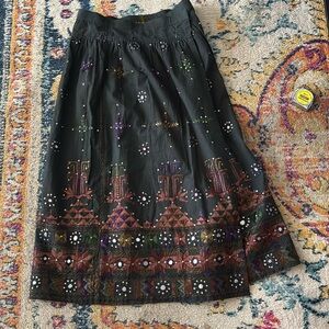 Ethnic boho India mirror skirt size small